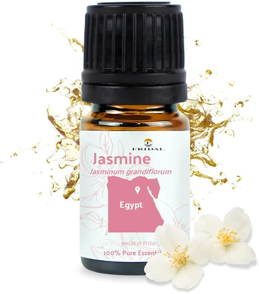 Jasmine Essential Oil - Direct from Fridal Egypt - Steam Distilled - Aceite de Jazmín for Aromatherapy, Massage, Diffuser, DIY Candle and Soap Making - 15ml