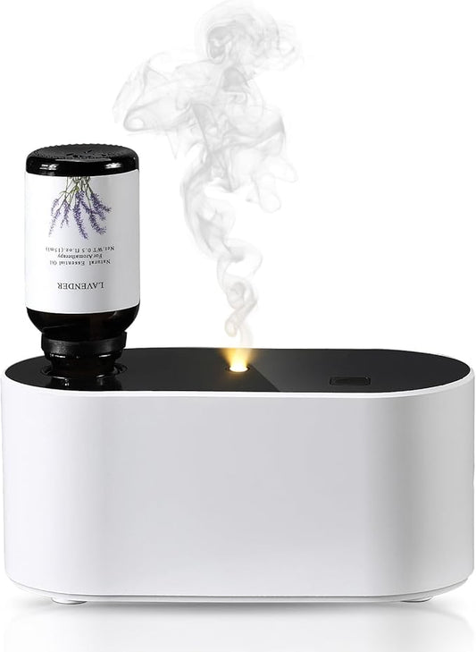 Lecdura Waterless Diffuser for Essential Oil, Battery Operated Scent Air Aromatherapy Diffuser, Mini Aroma Diffusers with 3 Intermittent Mist Modes, Cycle Start for 400-700 sq.ft Home Office Bedroom.