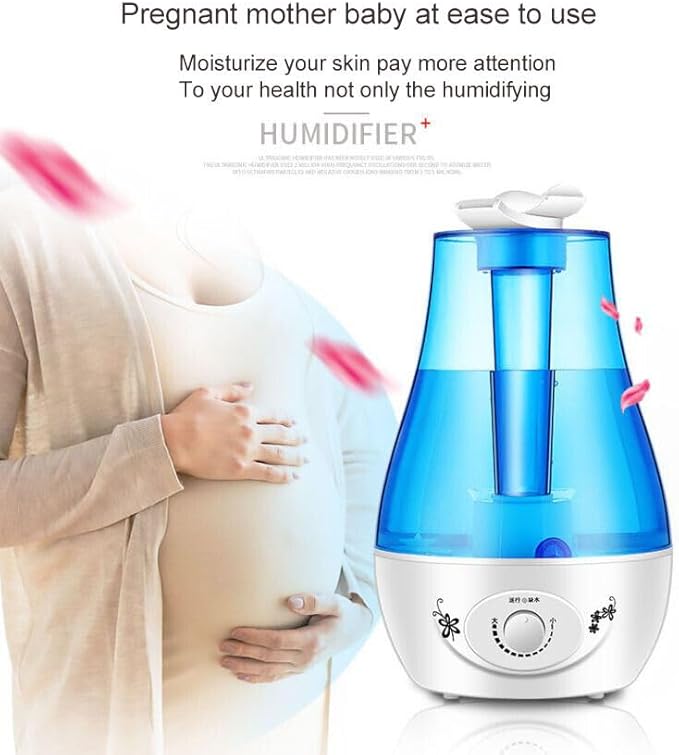 Cool Mist Ultrasonic Air Humidifier Adjustable Diffuser for Bedroom (Blue)