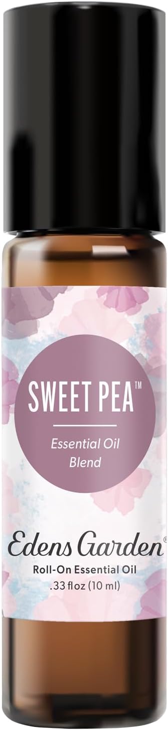 Edens Garden Sweet Pea Essential Oil Roll-On – Pre-Diluted Floral Blend, 100% Pure Aromatherapy & Natural Perfume, Skin Safe Travel Roll-On, 10 ml (.33 fl oz)