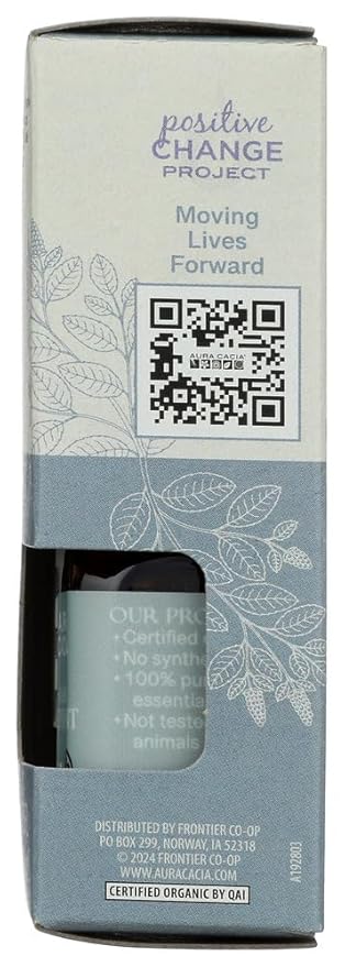 AURA CACIA Organic Peppermint Essential Oil, 0.25 FZ