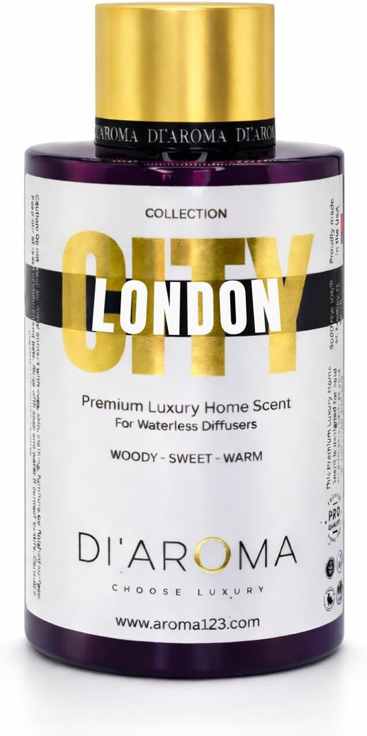 Di'Aroma London Aroma Oil Blend 120ml – Premium Diffuser Oil for Home, Waterless & Essential Oil Diffusers, Long Lasting Home Fragrance, City Collection, Made in USA (120ml, London)