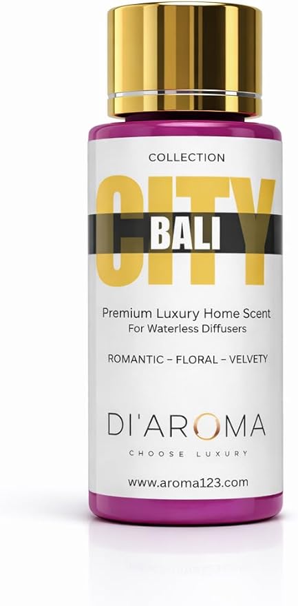 Di'Aroma Aroma Oil Blend Bali 60ml 2 Fl Oz – Premium Diffuser Oil for Home, Waterless & Essential Oil Diffusers, Long Lasting Home Fragrance, City Collection, Made in USA (2 Fl Oz, Bali)