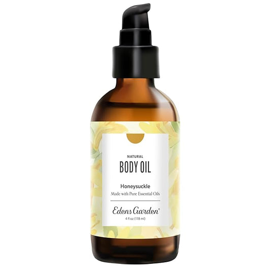 Edens Garden Honeysuckle Body Oil – Bath, Body & Massage Oil with Pure Essential Oils & Vitamin E, Moisturizing Floral Aromatherapy for Skincare, 4 fl oz (118 ml)