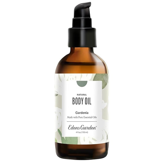 Edens Garden Gardenia Body Oil – Bath, Body & Massage Oil with Pure Essential Oils & Vitamin E, Moisturizing Floral Aromatherapy for Skincare, 4 fl oz (118 ml)