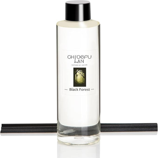 Chloefu LAN Black Forest Scented Oil Diffuser Refill 6.76 fl oz Natural Essential Oil, Aromatherapy, SPA and Home Decor for Men, 0% Alcohol, Unique Blend to Promote Sleep & Relieve Stress