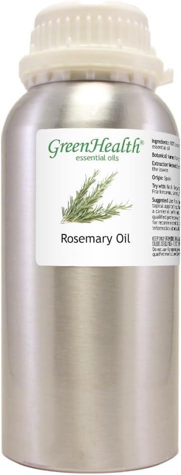 Rosemary Essential Oil - 16 fl oz (473 ml) Aluminum Bottle w/Plug Cap – 100% Pure Essential Oil