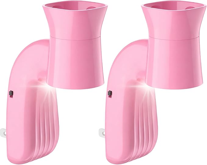 2 Pack Wall Fragrance Plug in with Night Light Compatible with Bath & Body Works Wallflowers, Plug in Aromatherapy Diffuser for Bedroom, Home Fragrance, Relaxing Atmosphere - Pink