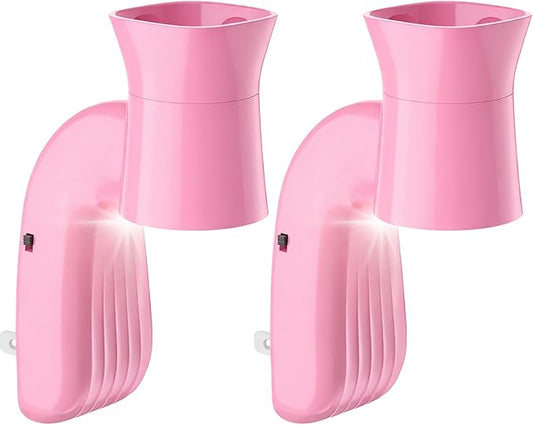 2 Pack Wall Fragrance Plug in with Night Light Compatible with Bath & Body Works Wallflowers, Plug in Aromatherapy Diffuser for Bedroom, Home Fragrance, Relaxing Atmosphere - Pink