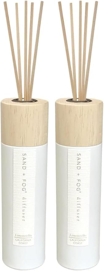 Sand + Fog Limoncello Reed Diffuser | Made with Essential Oils | Fill Your Home with The Your Favorite Luxurious Fragrance (Pack of 2)