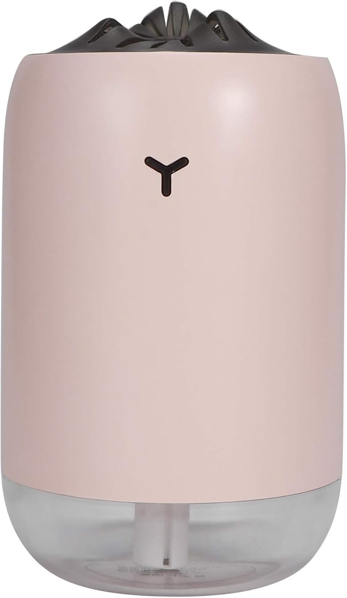 260ml USB Desktop Humidifier, Mini Air Diffuser with Night Light, Quiet Mist Humidifier for Home Office, One - Button Dual Mist Mode, Leak - Proof Design (Pink)