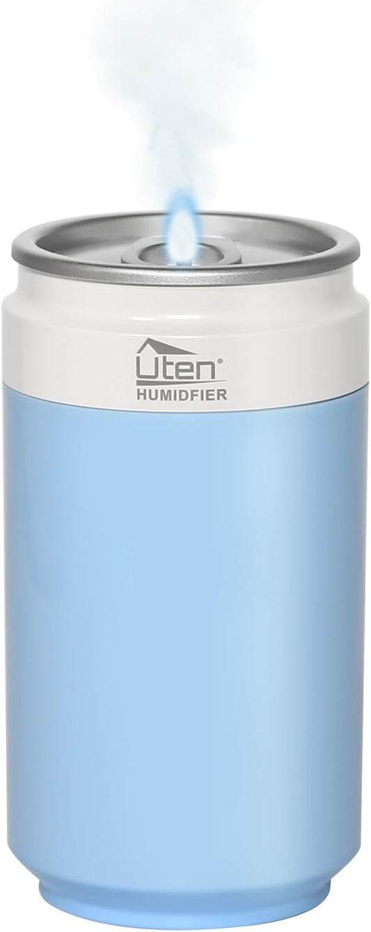 Humidifiers, Humidifier for Bedroom, Can Air Humidifier, Humidifiers for Home and Plants, USB Powered And Battery Powered Portable for Home Office Car Outdoor, 2 Mist Modes, Night Light, Auto-Off