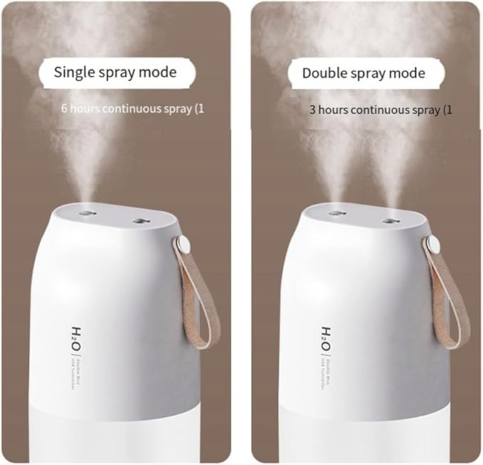 Wireless Air Humidifier Diffuser Rechargeable Double Nozzle Essential Oil Diffuser Mist Maker Humidifier Easy to Use White
