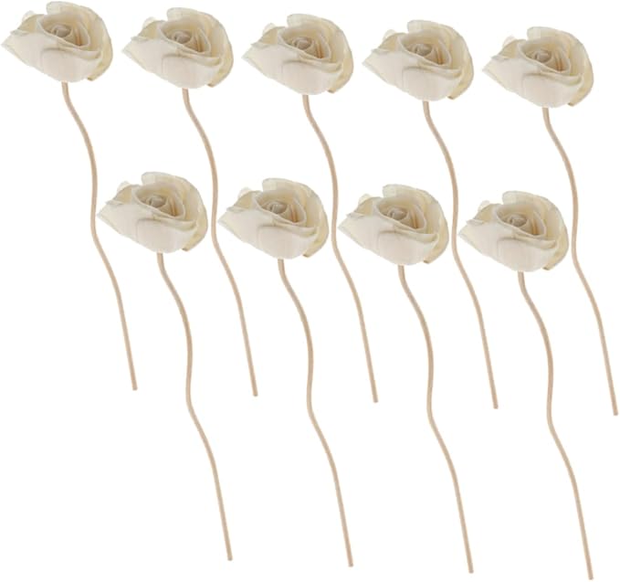 Ipetboom 9pcs Fireless Aroma Rattan Fragrance Sticks for Essential Oil Diffuser Dried Flower Cane Aromatherapy Reeds for Home Car Bedroom Decor and Wedding Scented Diffuser Accessories