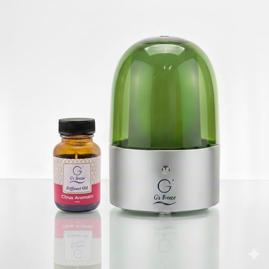 G's Breeze Smart Aroma Diffuser with 60ml Citrus Aromatic Scent Refill – Bluetooth & Wi-Fi App Control, LED Lighting, Adjustable Intensity, Long-Lasting Fresh Zesty Citrus Fragrance for Home or Office