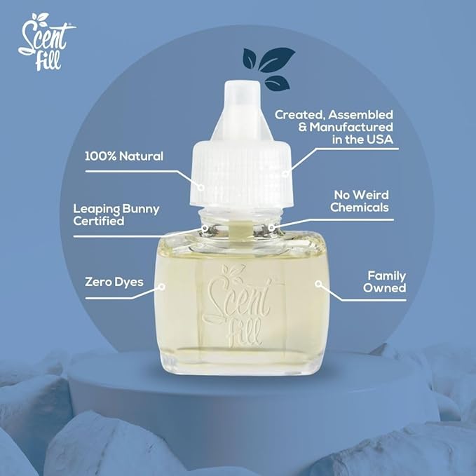 Scent Fill 100% Natural Lavender Vanilla Plug in Air Freshener, Scented Oil Refills, 3 Refills