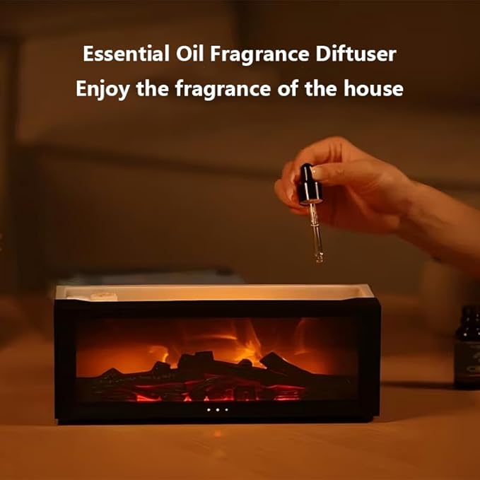 Fireplace Diffuser, 280ML Flame Diffuser with Remote Control, Timer, Auto-Off,Aromatherapy Essential Oil Diffuser Home, 7 Colors Fire Air Humidifier Cool Mist Humidifiers for Bedroom,Office