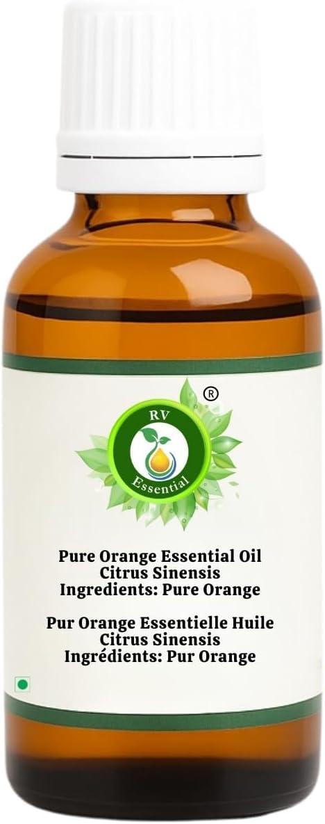 R V Essential Pack of 6 Essential Oil Set Peppermint Lavender Eucalyptus Lemongrass Orange Rosemary 100% Pure Natural for Aromatherapy Spa Relaxation Skin Hair Candle Diffuser Gift Set 15ml (0.507oz)
