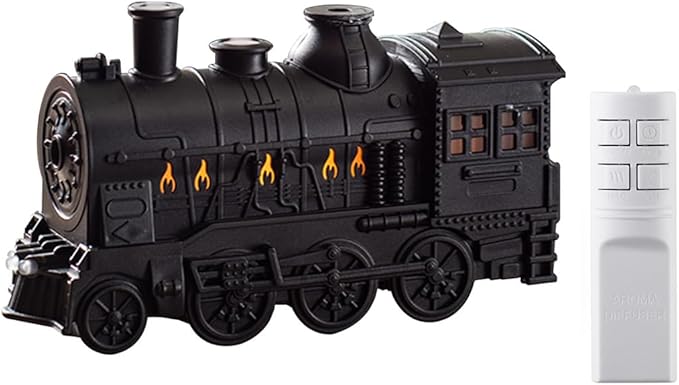 Vintage Steam Train Essential Oil Diffuser, 300ml Retro Train Quiet Aromatherapy Diffuser and Humidifier with Dual Color LED Light & 2 Mist Modes, Creative Home Decor & Gifts