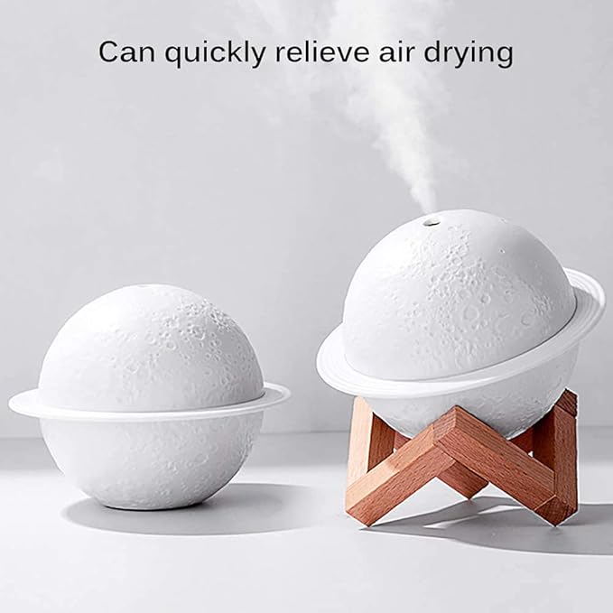 Moon Lamp Humidifier, 2 in 1 Moon Night Light & Humidifiers with USB Recharge, 3 Colors 3D LED Moon Light with Stand, Aromatherapy Diffuser for Kids Friend Lover Birthday Gift Bedroom Home Decor 200ml