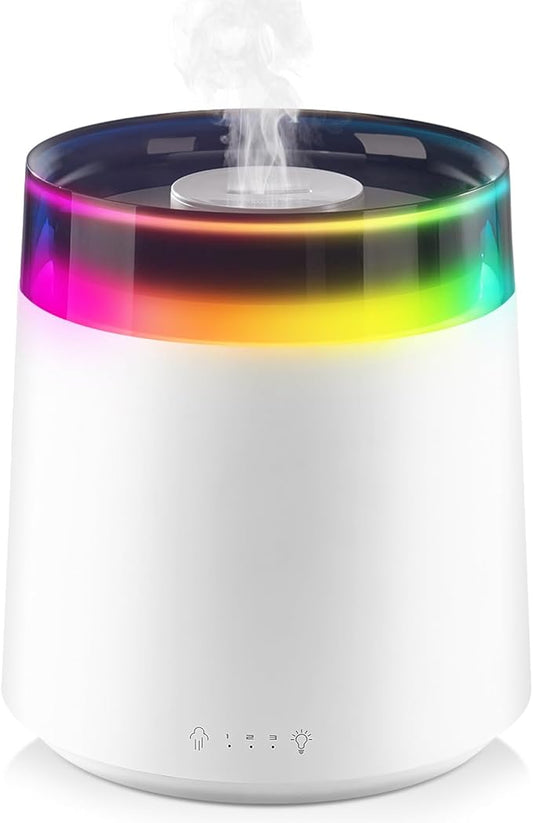 Humidifiers for Bedroom,3L Top Fill Cool Mist Humidifier for Baby Nursery,Essential Oil Diffuser for Large Room,3 in 1 Quiet Ultrasonic Humidifier for,Office,Plant,Nursery,BPA FREE (White)