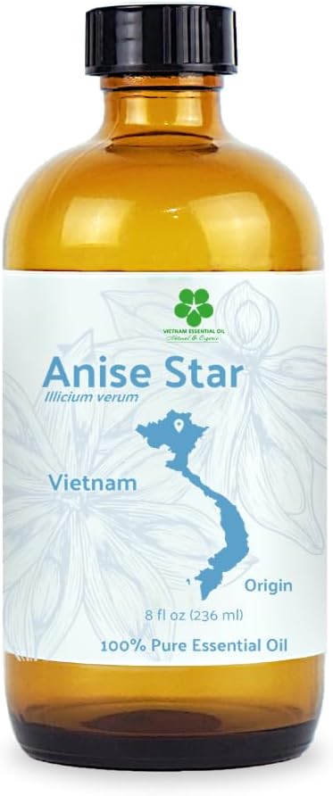 Star Anise Essential Oil - Direct from Malagassi Essential Oils - Premium Star Anise Seed Oil for Aromatherapy, Diffuser, Candle, Soap, Skin and Hair (8oz)