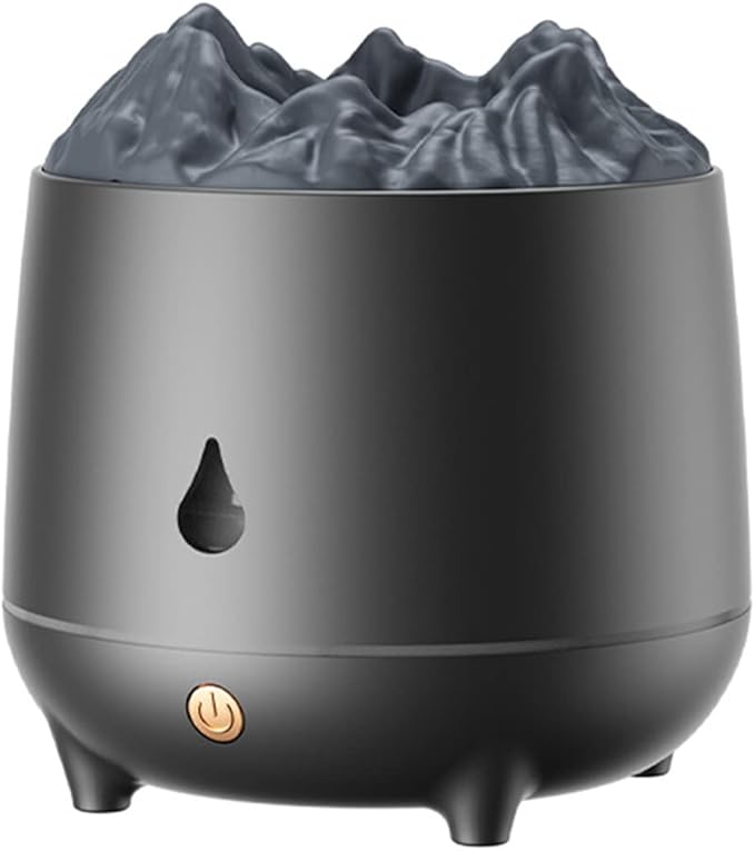 YALEDI Volcano Flame Diffuser, Aromatherapy Essential Oil Diffuser, 400ml Ultrasonic Cool Mist Humidifier for Bedroom,Office,Home,Yoga, Timer & Auto Shut-Off, Colorful Ambient Night Light (Black)