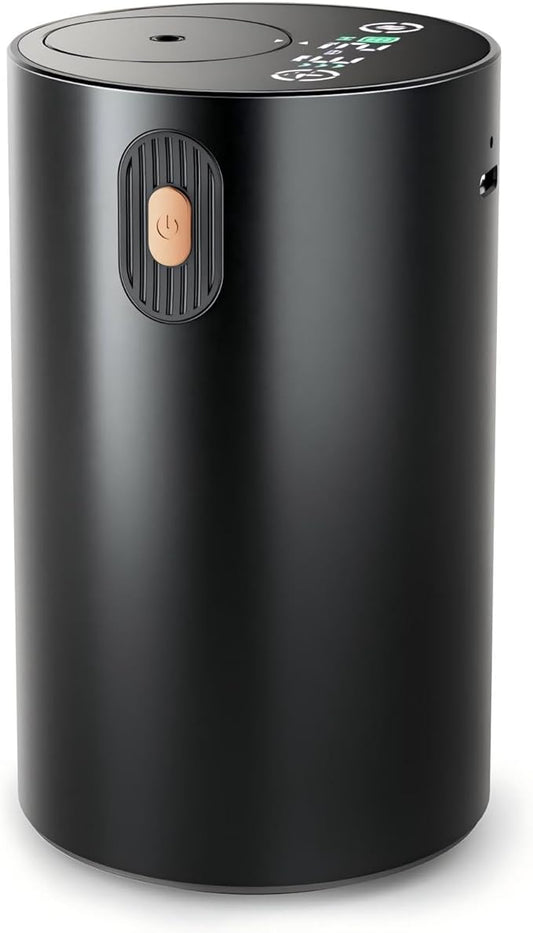 JUANANIUG Waterless Essential Oil Diffuser Rechargable: Portable Aromatherapy Diffuser for Car and Home - 4 Concentration Adjustments and Timers - Gift for Valentine’s Day (Black)