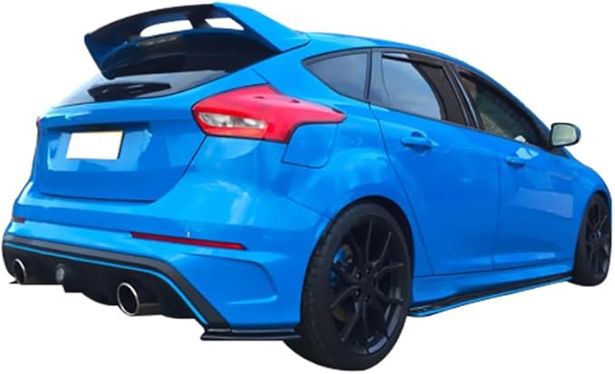 IKON MOTORSPORTS Rear Aprons, Compatible with 2016-2018 Ford Focus RS, Black PU Rear Bumper Lip Lower Side Spat Valance Winglet Canard Protector 2PCS