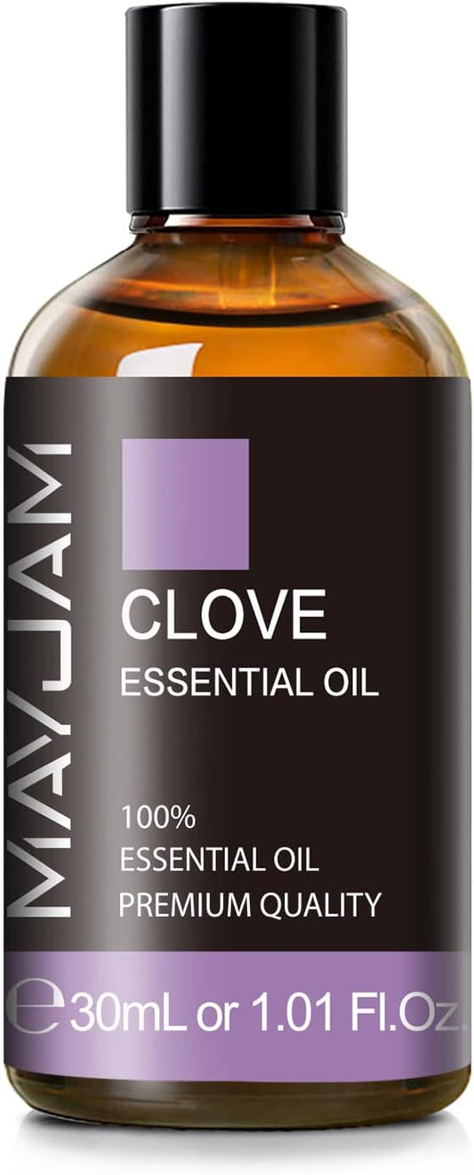 MAYJAM Clove Essential Oil, 1.01 FL.OZ Pure Essential Oils for Aromatherapy Diffuser, Great for DIY Candle and Soap Making(30ml)
