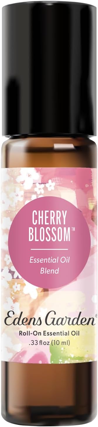 Edens Garden Cherry Blossom Essential Oil Roll-On – Pre-Diluted Floral Blend, 100% Pure Aromatherapy & Natural Perfume, Skin Safe Travel Roll-On, 10 ml (.33 fl oz)