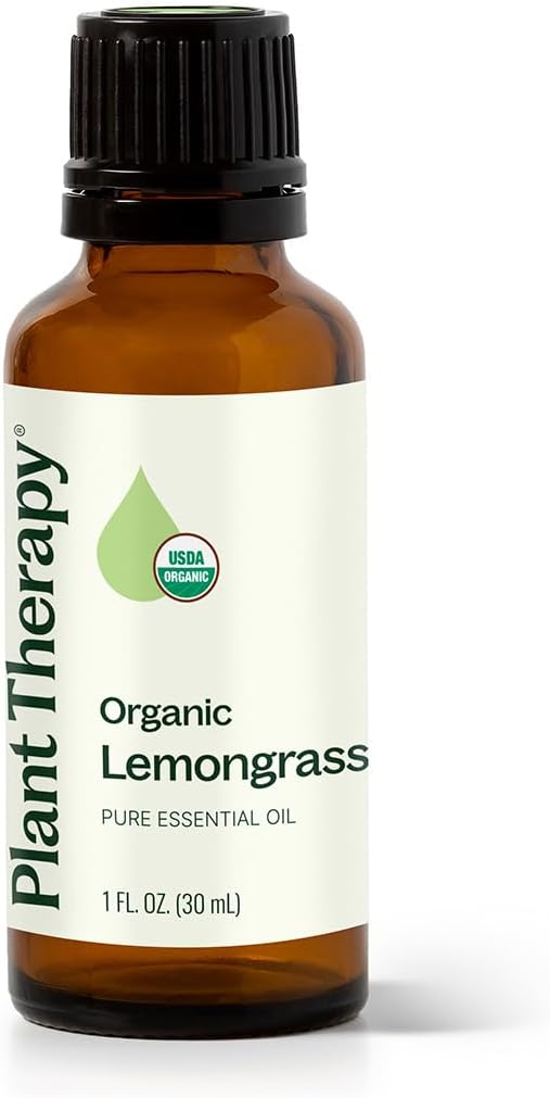 Plant Therapy Organic Lemongrass Essential Oil 30 mL (1 oz), 100% Pure, USDA Certified Organic, Undiluted, Aromatherapy, Deodorizing, and Immune Support