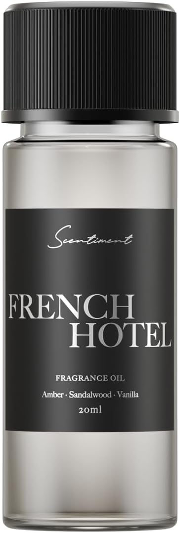Scentiment French Hotel Diffuser Oil – Amber, Sandalwood, Vanilla Scent for Diffusers, Fragrance Oil – 0.68 fl oz (20 mL)