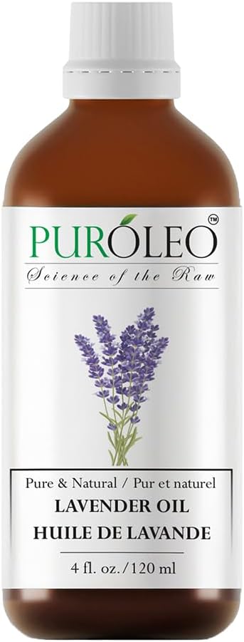 PUROLEO Lavender Essential Oil 4 Fl Oz/120 ML (Packed in Canada) 100% Pure Natural Undiluted for Aromatherapy, Aromatherapy Oil for Sleep, Relaxation Bulgaria France Oil Diffuser