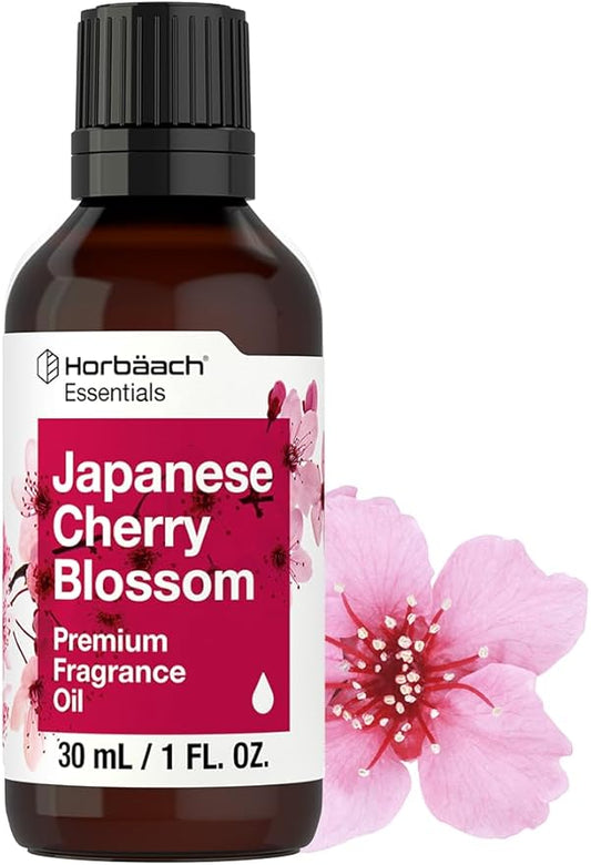 Horbäach Japanese Cherry Blossom Fragrance Oil | 1 fl oz (30ml) | Premium Grade | for Diffusers, Candle and Soap Making, Aroma Sprays, DIY Projects & More