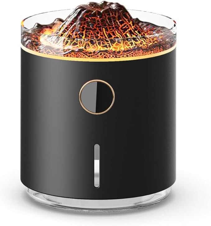 500ml Large Capacity Digital Flame Jellyfish Aromatherapy Machine, Volcanic Flame Mist ultrasonic Cold Mist Diffuser, Silent Operation, Suitable for bedrooms, Offices, Homes, Gifts (Back)