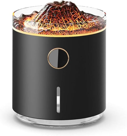 500ml Large Capacity Digital Flame Jellyfish Aromatherapy Machine, Volcanic Flame Mist ultrasonic Cold Mist Diffuser, Silent Operation, Suitable for bedrooms, Offices, Homes, Gifts (Back)