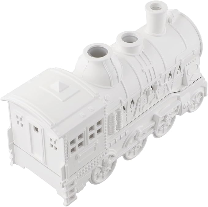 300ml Retro Steam Train Essential Oil Diffuser and Cool Mist Humidifier with Ultra-Quiet Operation, Dual Ambient Lights, Two Spray Modes, Automatic Shut-Off Safety(White)