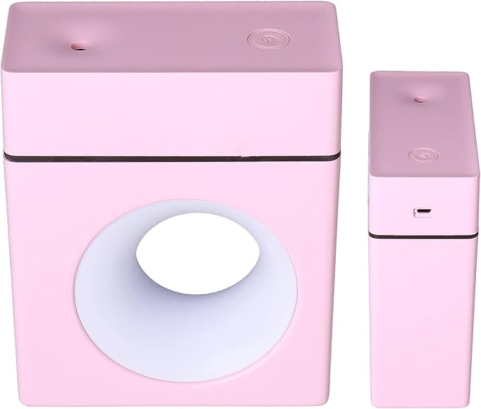 500ml Pink Car Aromatherapy Humidifier USB Powered Mist Diffuser for Home Office Bedroom Large Capacity Essential Oil Diffuser with Night Light Durable ABS Material