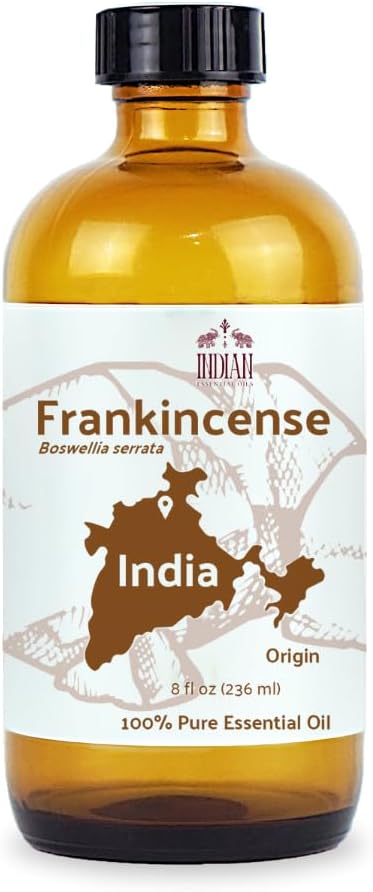 Frankincense Essential Oil - Direct from Madhya Pradesh, India - Pure Essential Oil for Diffusers and Aromatherapy | 100% Pure Therapeutic Grade Natural Aceite de Incienso (8oz)
