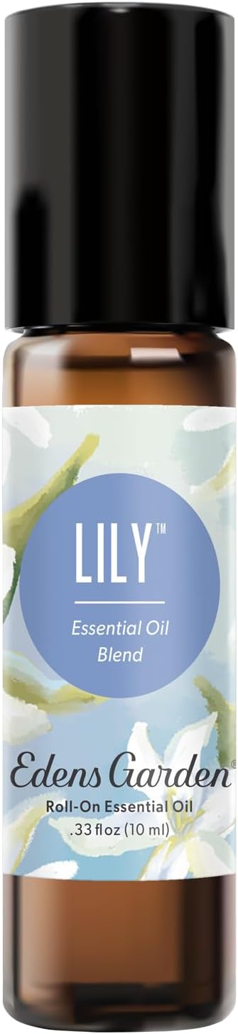 Edens Garden Lily Essential Oil Roll-On – Pre-Diluted Floral Blend, 100% Pure Aromatherapy & Natural Perfume, Calming Skin Safe Travel Roll-On, 10 ml (.33 fl oz)