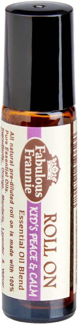 Fabulous Frannie Peace and Calm Essential Oil Roll On Made with Mandarin, Lavender Bulgarian, Vetiver & Sweet Orange Essential Oils and Coconut Carrier Oil 10ml