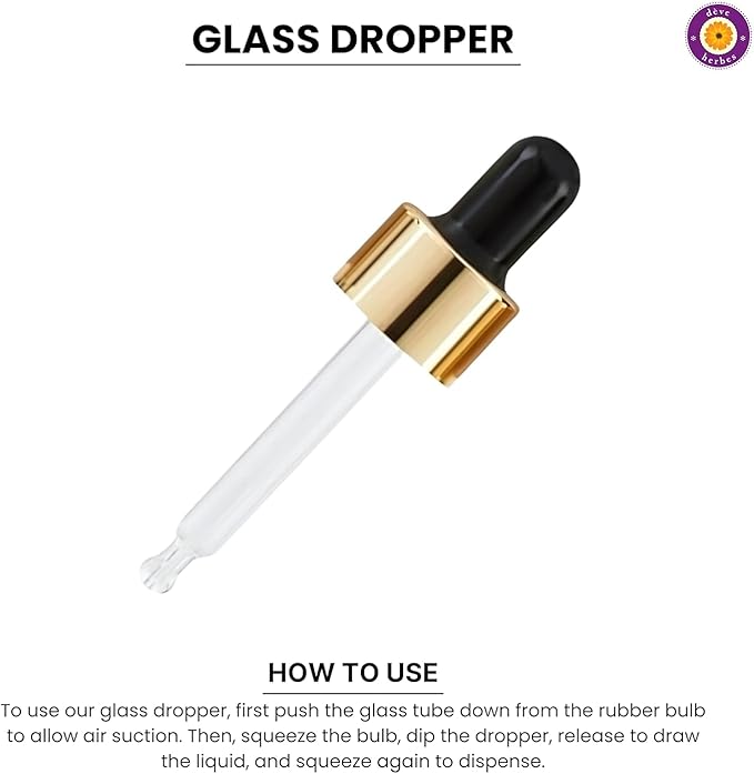 Deve Herbes Vitamin E Oil with Glass Dropper | Infused | Pure | Natutal | Undiluted | for Diluting Essential Oils | for Skin & Massage | Non-Sticky| Lightweight| Men & Women | 30ml (1 oz)