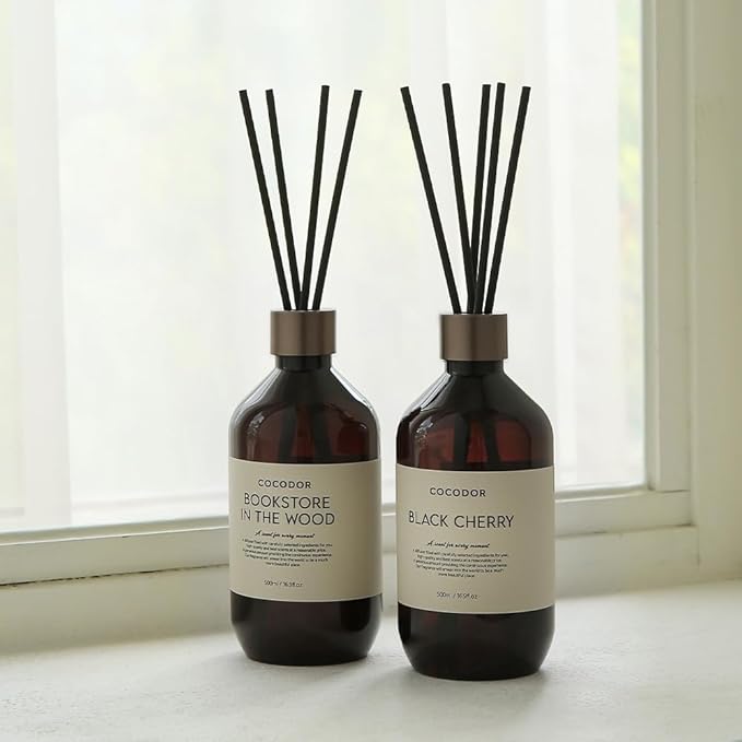 COCODOR Premium Reed Diffuser/Seoul Rose /16.9oz /2 Pack/Large Capacity Fragrance Scent Oil Stick Diffuser Set for Bedroom Bathroom Home Décor