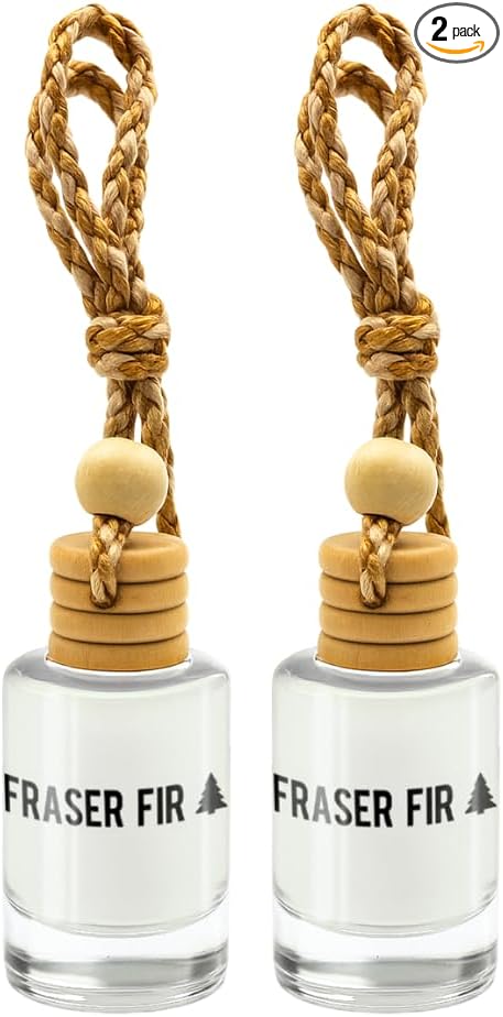 Fraser Fir Seasonal Car & Closet Air Freshener – Hanging Essential Oil Diffuser, Modern and Long Lasting Scent for Car, Bathroom, Closet – 2-Pack Air Freshener for men and women