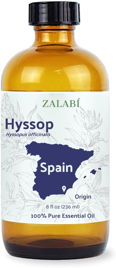 Hyssop Essential Oil - Direct from Aromáticas Zalabí Spain - Steam Distilled - Aceite de Hisopo for Aromatherapy, Massage, Diffuser, DIY Candle and Soap Making - 15ml