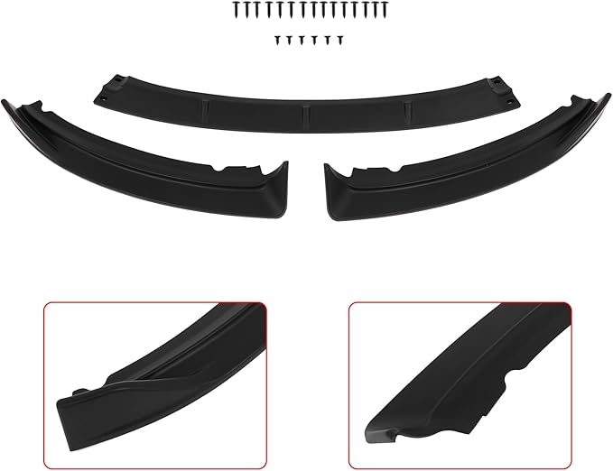 SCITOO Matte Black Front Lip Spoiler Body Kit Compatible with 2013-2014 for Ford Focus ST Front Bumper Lip Splitter Chin Exterior Diffuser