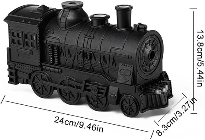 Vintage Steam Train Aromatherapy Essential Oil Diffuser Humidifier,300ML Train Diffusers for Essential Oils with Remote with Dual-Color LED Light,Ultra-Quiet and Auto Shut-Off for Home Office(Silver)