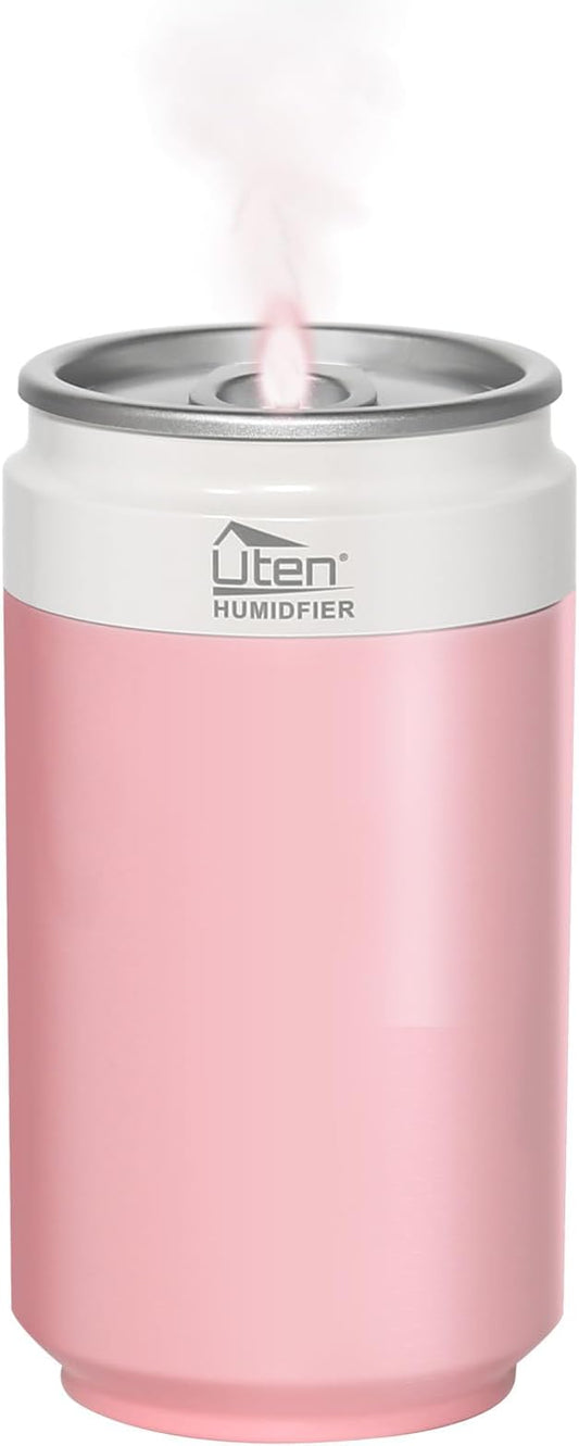 Humidifiers, Humidifier for Bedroom, Can Air Humidifier, Humidifiers for Home and Plants, USB Powered And Battery Powered Portable for Home Office Car Outdoor, 2 Mist Modes, Night Light, Auto-Off