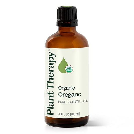 Plant Therapy Organic Oregano Essential Oil, 100 mL (3.3 oz), 100% Pure and Undiluted, USDA Certified, Natural Aromatherapy, Supports Healthy Respiratory System